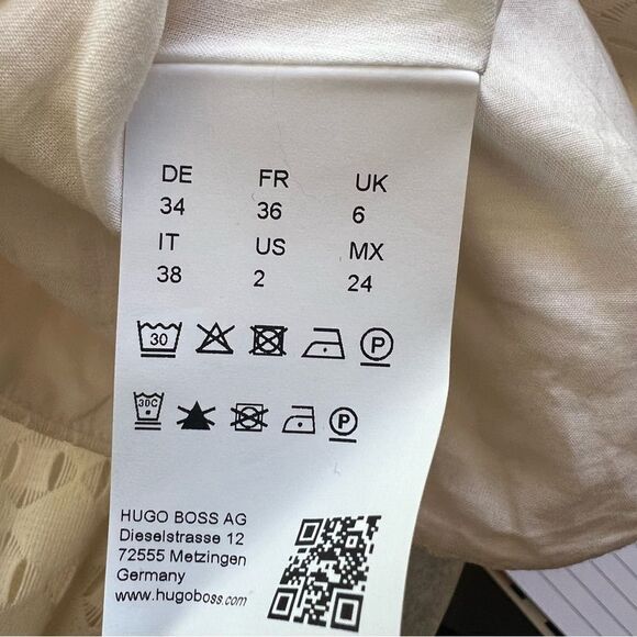 Hugo Boss Tisaly Wide Leg Pants US 2 Ecru / Soft Cream NEW MSRP $298 - Picture 11 of 12